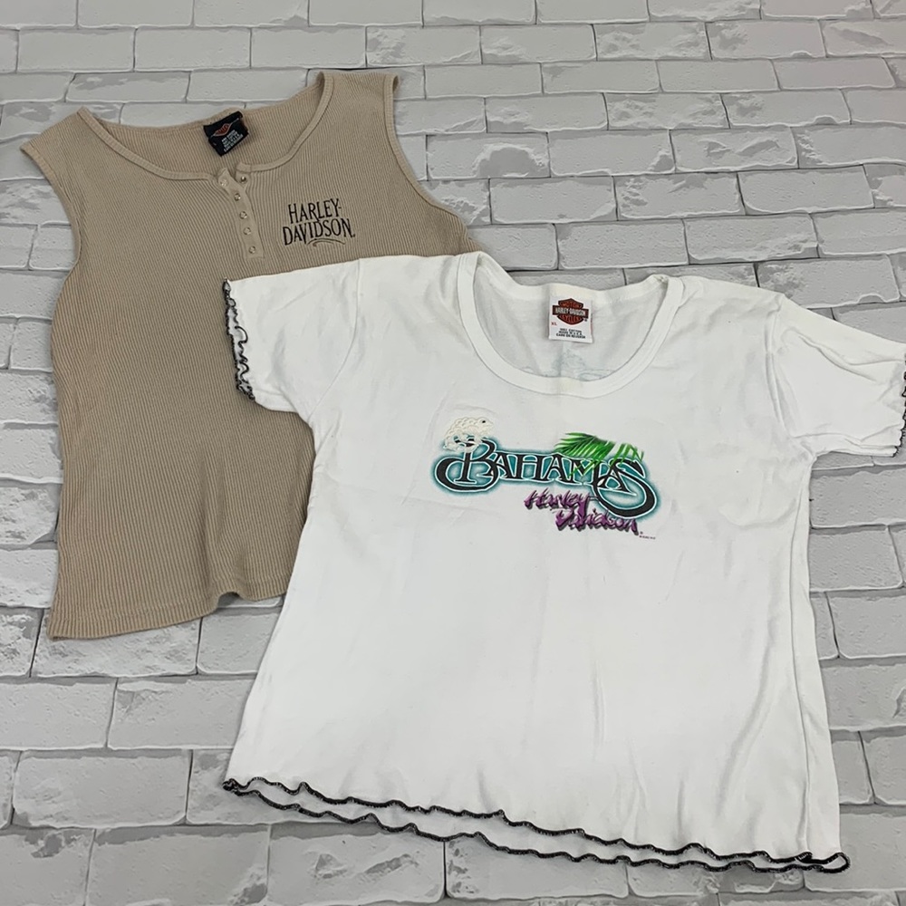 Harley Davidson tank top & shirt bundle Two tops XL/L Bahamas